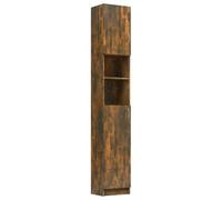 Meuble De Salle De Bain Chêne Fumé Bois Contreplaqué Fixation Murale 32 X 25,5 X 190 Cm Multicolore