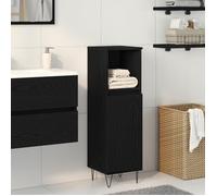 vidaXL Armoire de salle de bain 30 x 30 x 100 cm Porte chêne noir, moderne, compacte