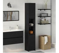 vidaXL Armoire de salle de bain avec porte Chêne noir 30x30x183,5 cm Bois d'ingénierie