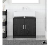 vidaXL Meuble de salle de bain Chêne noir 63x29x55 cm Bois d'ingénierie finition mate