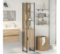 Meuble de salle de bain - Chêne Sonoma - 33x33x185,5 cm - Bois d'ingénierie - Finition mate