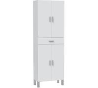 ARKITMOBEL Modèle Aruba Colonne de salle de bain 4 portes 1 tiroir, 182 x 60 x 29 cm (H x l x P) Blanc brillant Meuble de salle de bain Grand