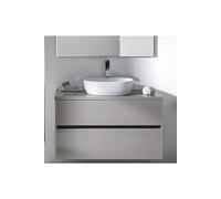 Meuble de salle de bain coloris taupe avec vasque à poser en ceramique - Longueur 100 x Profondeur 46 x Hauteur 56 cm -PEGANE- taupe