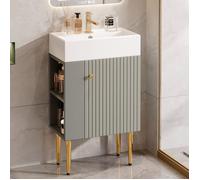 Meuble de salle de bain compact avec vasque Grey+White FloraGrace