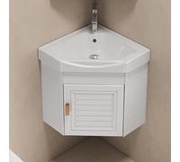 Meuble de salle de bain d'angle blanc avec lavabo mural utilitaire robinet chaud et froid Combo design peu encombrant avec grand espace de rangement pour la cuisine et la terrasse.