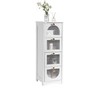Meuble de Salle de Bain D'entrée Mince et Peu Encombrant, Meuble de Rangement Indépendante à 4 Tiroirs, Meuble Colonne Salle de Bain, Espace Étroit (33"), Convient pour Salle de Bain/Chambre/Salon