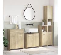 Meuble de salle de bain en 4 pcs - ARMOIRE/COLONNE WC - chêne sonoma 60x33x60 cm L4846