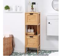 Meuble de salle de bain en bambou avec 2 tiroirs amovibles FloraGrace