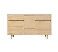 Meuble de salle de bain en bois clair chêne massif L140 cm SINCLAIR
