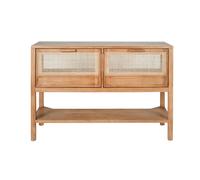 Meuble de salle de bain en bois teck massif et cannage rotin L120 cm RIVO