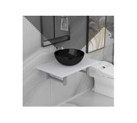 Meuble de salle de bain en deux pièces Céramique Blanc