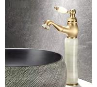 Meuble de salle de bain en jade naturel robinet de lavabo chaud et froid, antique vert jade haut