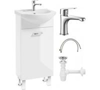 Meuble de salle de bain en stratifié avec lavabo 40x80 sur pieds avec mélangeur et siphon