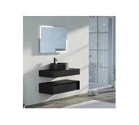 Meuble de salle de bain FABRIANO 1000 Noir mat -