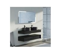 Meuble de salle de bain FABRIANO 1400 Noir mat -