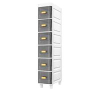Meuble de salle de bain fin et étroit avec 6 tiroirs de rangement verticaux pour chambre à coucher et salle de bain, meuble élégant à 6 étages pour une nization efficace