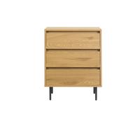 Meuble de salle de bain finition bois clair chêne et métal noir L60 cm ARAGON