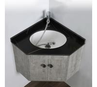 Meuble de salle de bain flottant avec évier en céramique, meuble mural peu encombrant pour petites salles de bains