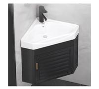 Meuble de salle de bain flottant avec lavabo simple et armoire de rangement, support mural peu encombrant pour buanderie et cuisine
