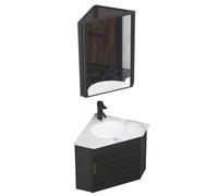 Meuble de salle de bain flottant avec lavabo simple et armoire, support mural peu encombrant pour le rangement de la buanderie et de la cuisine