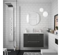 Meuble de salle de bain Gris Brillant FUSSION CHROME - SALGAR - 23294