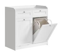 Meuble de salle de bain - HELLOSHOP26 - 2 en 1 - Paniers à linge amovibles - 1 tiroir & plateau - Dispositif anti-basculement