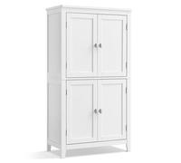 Meuble de salle de bain - HELLOSHOP26 - Armoire avec 2 tiroirs - 2 portes - Étagères réglables - MDF blanc