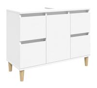 Meuble de salle de bain - HELLOSHOP26 - Armoire de lavabo - Bois d'ingénierie - Blanc - 80 x 33 x 60 cm