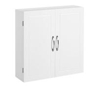 Meuble de salle de bain - HELLOSHOP26 - Armoire murale - 2 portes - 2 étagères réglables - Blanc mat