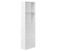 Meuble de salle de bain - HELLOSHOP26 - Colonne de rangement - 40 x 18 x 134,4 cm - MDF blanc - Tiroirs inclus