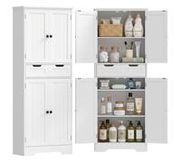 Meuble de salle de bain - HOMCOM - tiroir, 2 placards à portes - style moderne - 60 x 30 x 160 cm - blanc