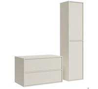 Meuble de salle de bain Mali 80 cm - Beige - Meuble de salle de bain avec colonne