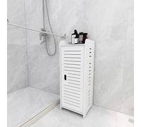 Meuble de Salle de Bain,Meuble colonnes de Rangement avec étagère et Portes,Organisateur de Rangement,Armoire Étroit pour Papier Toilette,Armoire d’Angle avec Étagères Réglables,Blanc (30*30*80cm)