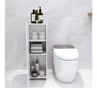 Meuble de Salle de Bain,Meuble colonnes de Rangement avec étagère et Portes,Organisateur de Rangement,Armoire Étroit pour Papier Toilette,Armoire d’Angle avec Étagères Réglables,Blanc (24*22*75cm)