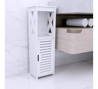 Meuble de Salle de Bain,Meuble colonnes de Rangement avec étagère et Portes,Organisateur de Rangement,Armoire Étroit pour Papier Toilette,Armoire d’Angle avec Étagères Réglables,Blanc (26*20*75cm)