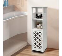 Meuble de Salle de Bain, Meuble de Rangement avec Portes et 2 Compartiments Ouverts, Armoire de Toilette, 22 x 22 x 78 cm, Blanc [Taille Compacte ]Conçu pour les petits espaces, non seulement pour rép