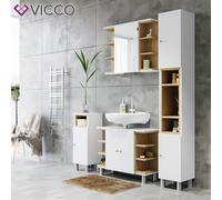 Meuble de salle de bain meuble sous vasque armoire de toilett Aquis Blanc Vicco