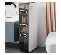 Meuble de salle de bain mince avec roulettes autonome pour papier toilette, serviettes, articles de toilette, petite salle de bain, buanderie, espace de salon (5 niveaux)