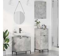 Meuble de Salle de Bain Moderne avec Meuble sous Lavabo et Deux Armoires de Rangement, Design Contemporain en Bois d'Ingénierie Résistant aux Taches, Étagères et Tiroirs