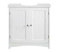 Meuble de salle de bain moderne en bois sous lavabo 2 portes ventilées étagère réglable design indépendant 60 x 30 x 60 cm Blanc élégant Solution de rangement pour n'importe quelle salle de bain