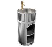 Meuble de salle de bain moderne industriel avec support amovible, meuble de salle de bain sur pied avec meuble sous évier