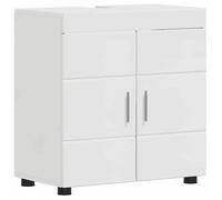 Meuble de salle de bain moderne - vidaXL - Blanc brillant - Bois d'ingénierie - 60x34x63 cm - Finition mate