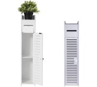 Meuble de salle de bain multifunction avec 1 porte et 2 étagères, pour salle de bain, salo net couloir, 17 x 17 x 81 cm, DAYPLUS