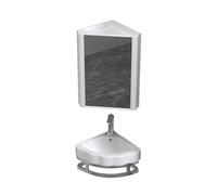 Meuble de salle de bain mural avec miroir et évier, meuble d'angle peu encombrant pour salle de bain compacte