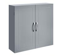 Meuble de Salle de Bain, Placard Mural, Armoire Rangement Mur 2 Portes, avec 2 étagères réglables, 60 x 18 x 60 cm, Style scandinave Nordique, Gris ÉLÉGANT, COMME VOUS : Ce placard mural blanc mat aux