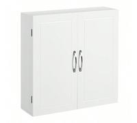 Meuble de Salle de Bain, Placard Mural, Armoire Rangement Mur 2 Portes, avec 2 étagères réglables, 60 x 18 x 60 cm, Style scandinave Nordique, Blanc Mat ÉLÉGANT, COMME VOUS : Ce placard mural blanc ma