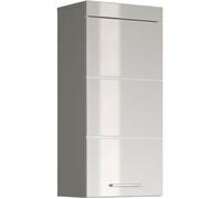 Meuble de salle de bain Rangement haut - 1 porte - Blanc - L 37 x P 23 x H 77 cm - AMANDA