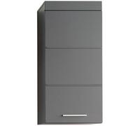 Meuble de salle de bain Rangement haut - 1 porte - Gris - L 37 x P 23 x H 77 cm - AMANDA