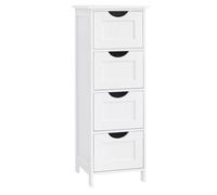 Meuble de Salle de Bain - SONGMICS - 4 Tiroirs - Blanc - 30x30x82 cm - Style Moderne