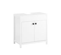 Meuble de salle de bain sous lavabo - Meuble de rangement blanc avec 2 portes, 60 x 35 x 60 cm (l x P x H) - Meuble de salle de bain élégant et fonctionnel pour des solutions de rangement peu